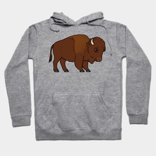 Cute Bison Cartoon Hoodie